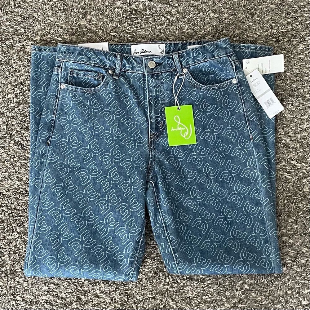 Sam Edelman High Rise Slim Straight Logo Denim Jeans Women’s Sz 27